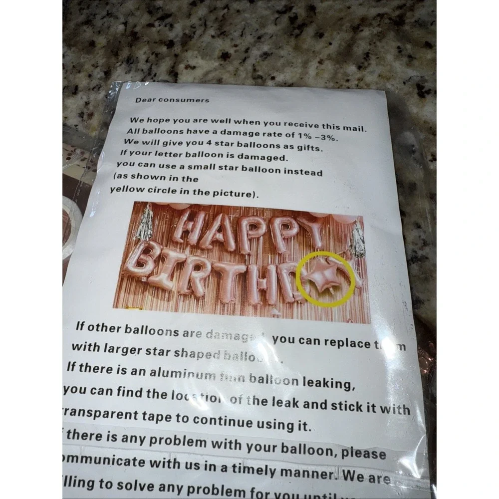 Rose Gold Happy Birthday Party Decorations Set with Banner , Balloons &more 4452